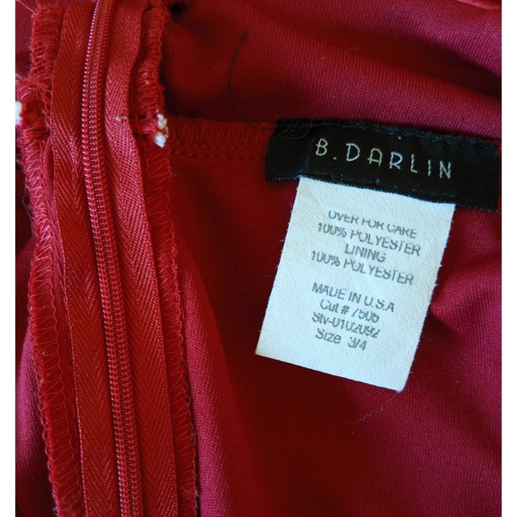 B Darlin Red Halter, Low Back Cocktail Dress 3/4 - Picture 8 of 8